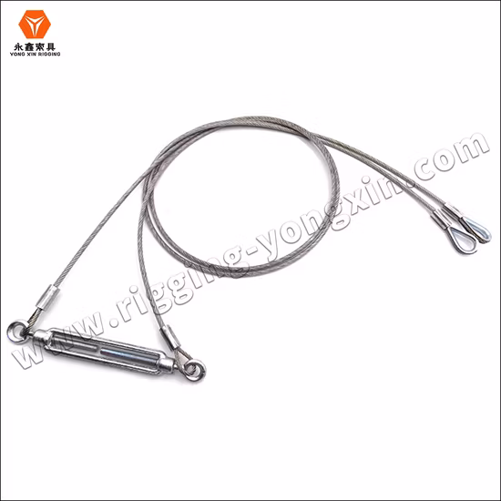 주문을 받아서 만들어진 태양 차양 밧줄 끝없는 철강선 밧줄 눈 끝을 가진 스테인리스 철사 밧줄 새총